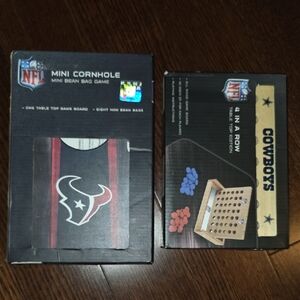 SET OF 2 NFL GAME BOARDS Texans Mini Cornhole and Cowboys Game Set